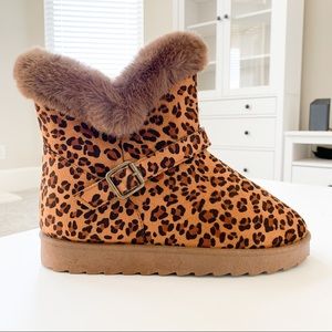 J.Mark Leopard Boots Warm-71 size 7